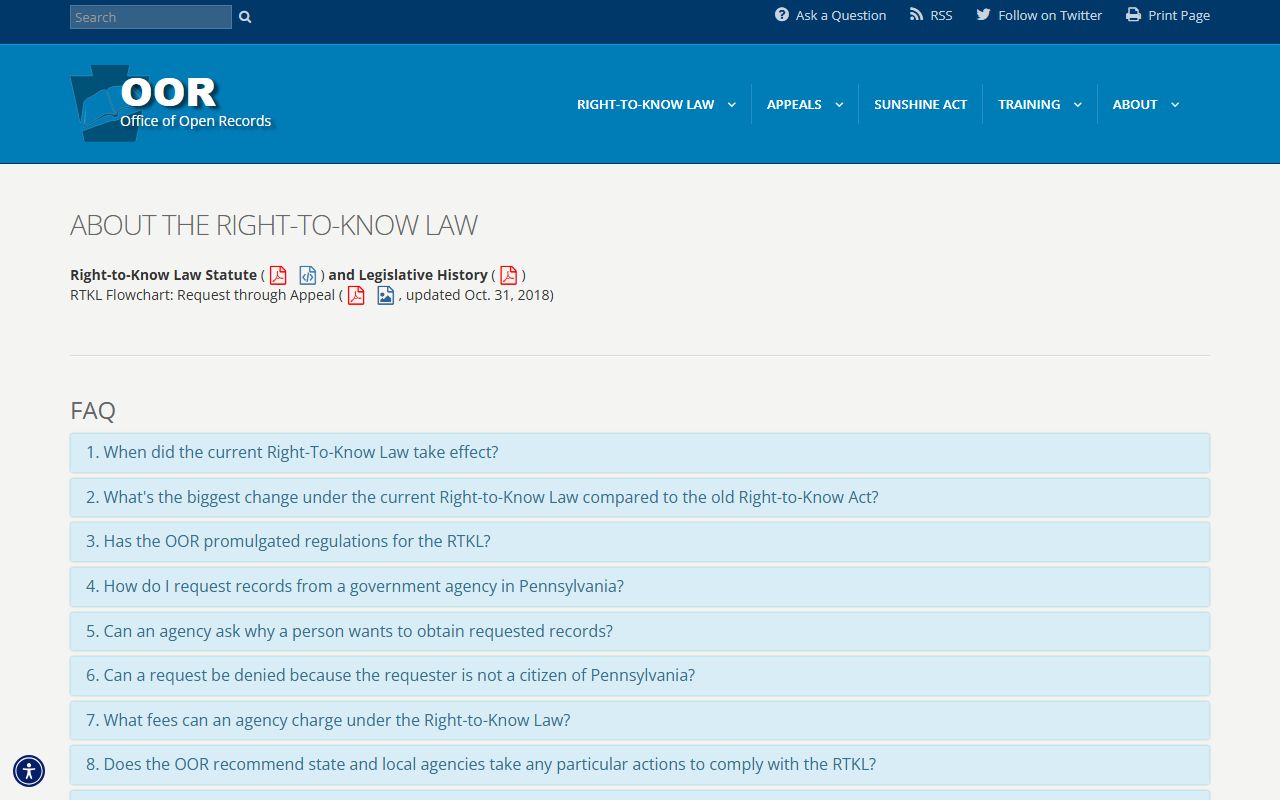 Armstrong County court records Pennsylvania Right-to-Know Law overview